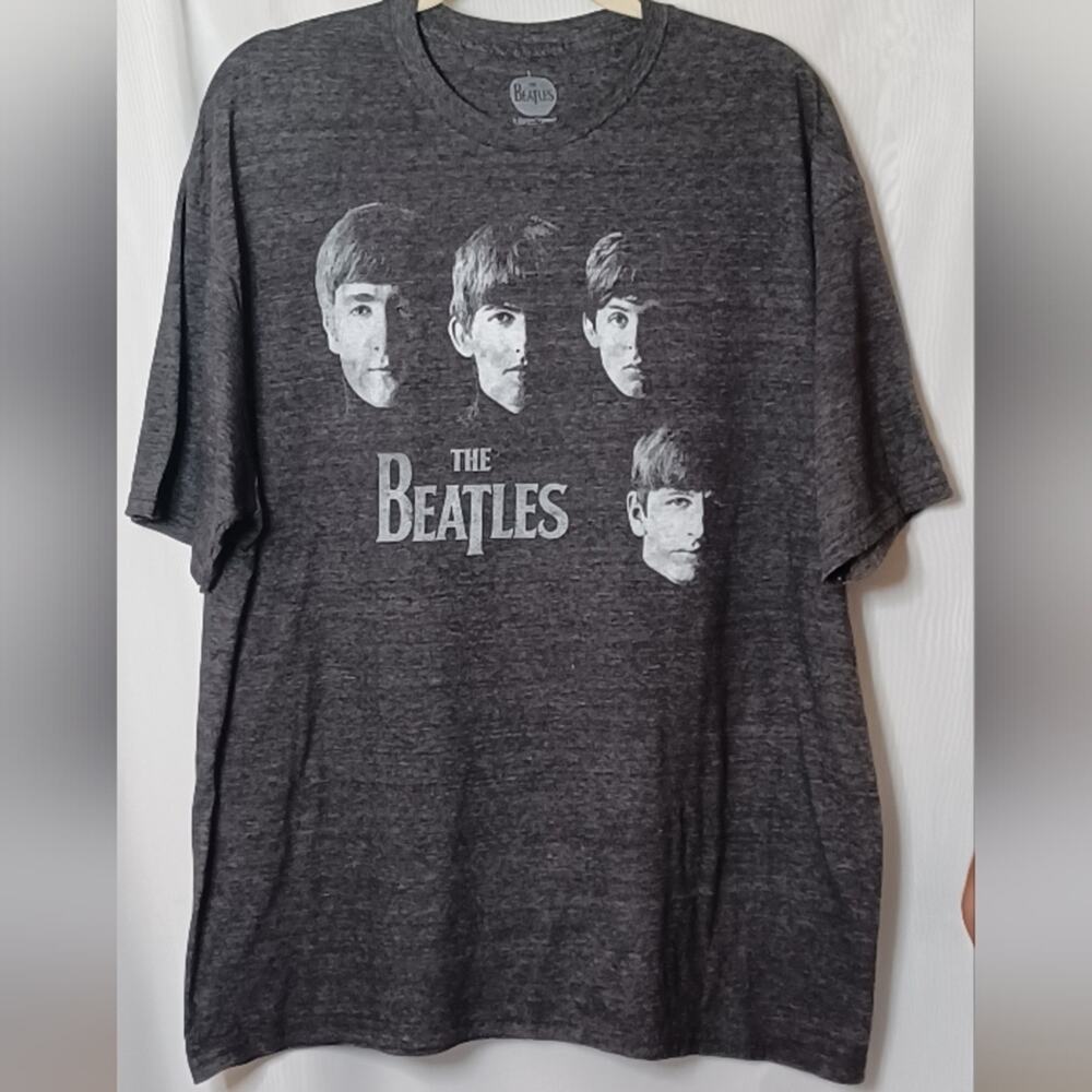 THE BEATLES Gray Crew Neck Short Sleeve T-Shirt. Size 2X